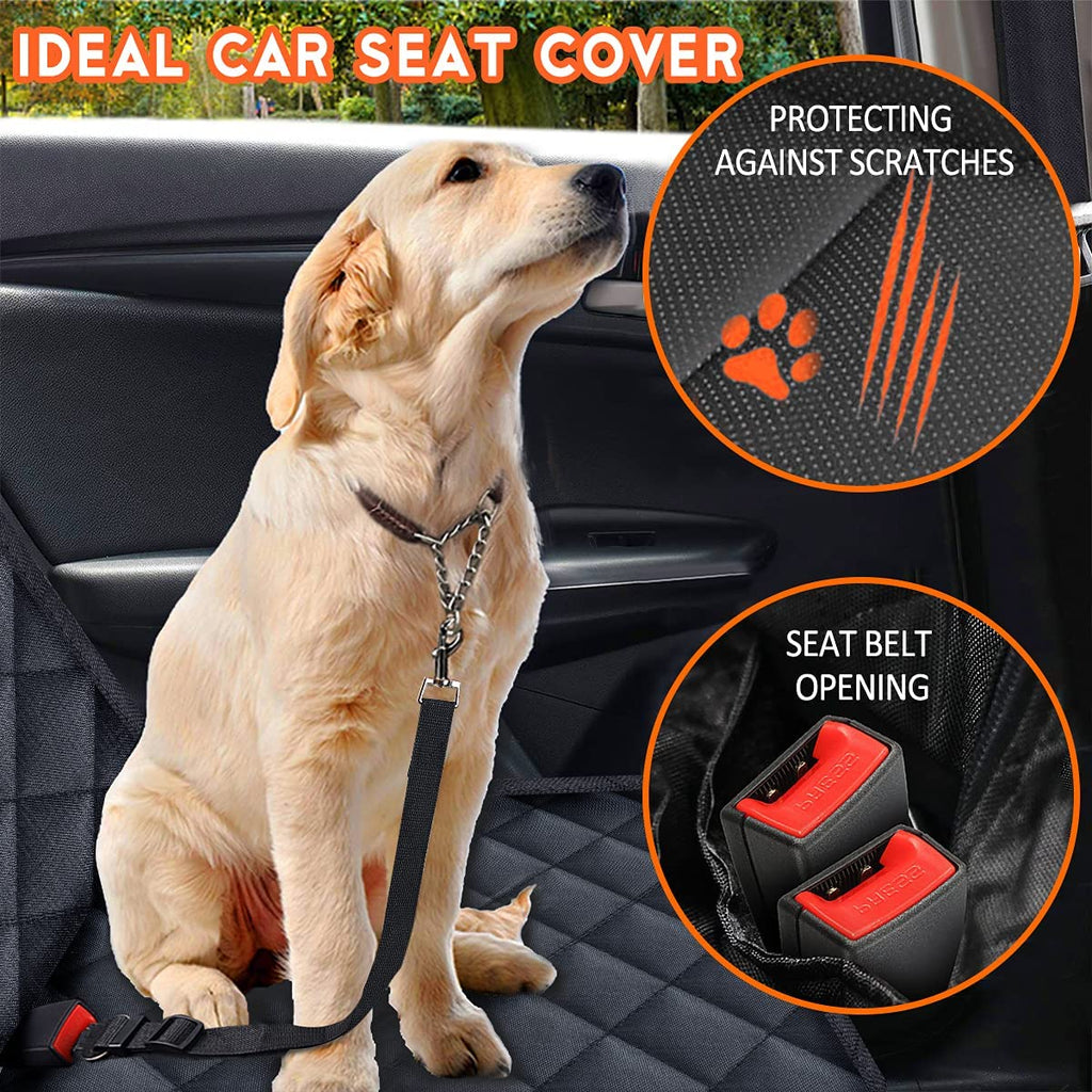 Ultimate Dog Car Seat Cover - Waterproof, Non-Slip Back Seat Protector for Pets and Kids - Fits Most Cars, Trucks, and SUVs - Black