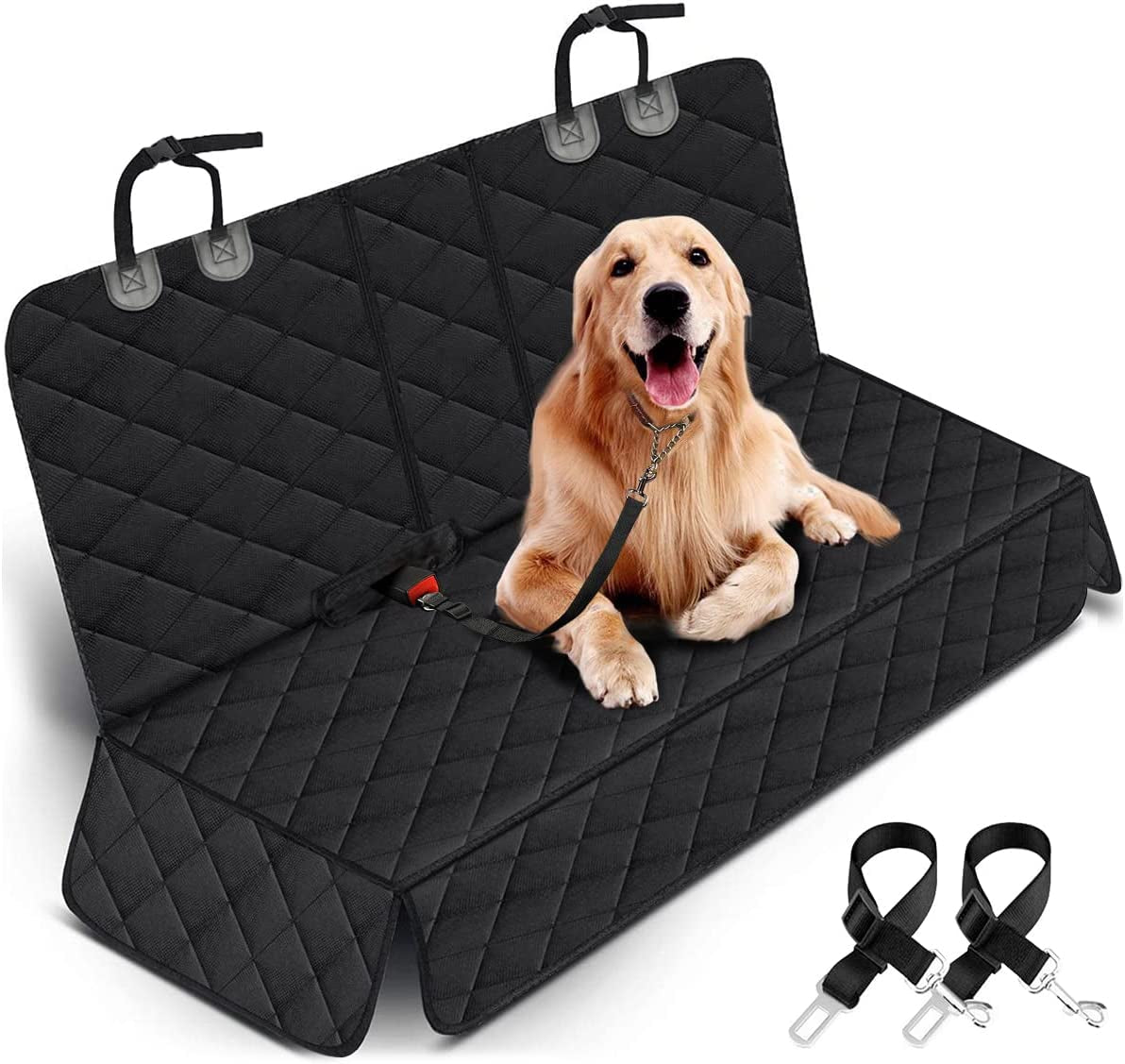 Ultimate Dog Car Seat Cover - Waterproof, Non-Slip Back Seat Protector for Pets and Kids - Fits Most Cars, Trucks, and SUVs - Black