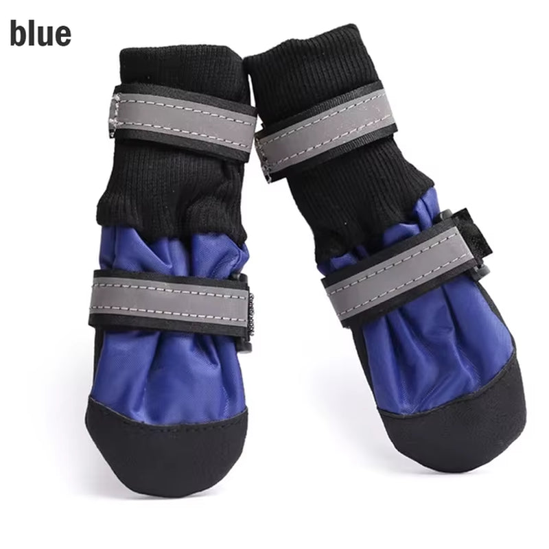 Protect Your Pup's Paws with 4Pcs Waterproof Winter Dog Shoes - Anti-Slip & Reflective Boots for Medium to Large Dogs