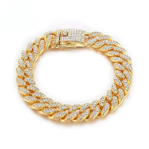 Elevate Your Pet's Style with Our Stunning Rhinestone Dog Chain Collar - Luxury Stainless Steel Jewelry for Dogs and Cats