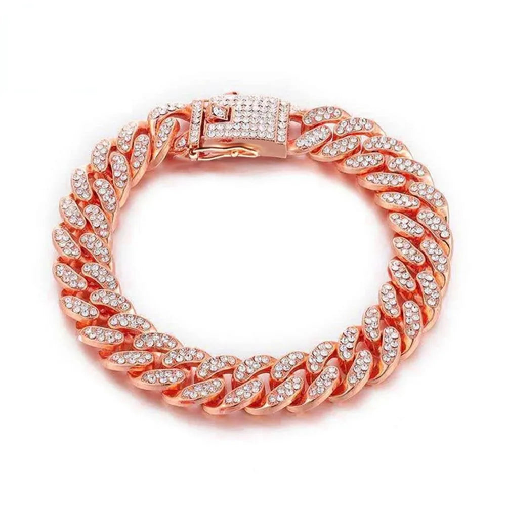 Elevate Your Pet's Style with Our Stunning Rhinestone Dog Chain Collar - Luxury Stainless Steel Jewelry for Dogs and Cats
