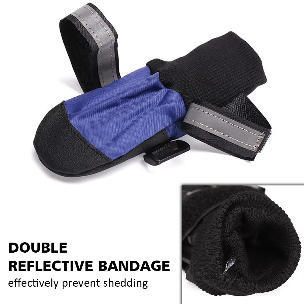 Protect Your Pup's Paws with 4Pcs Waterproof Winter Dog Shoes - Anti-Slip & Reflective Boots for Medium to Large Dogs