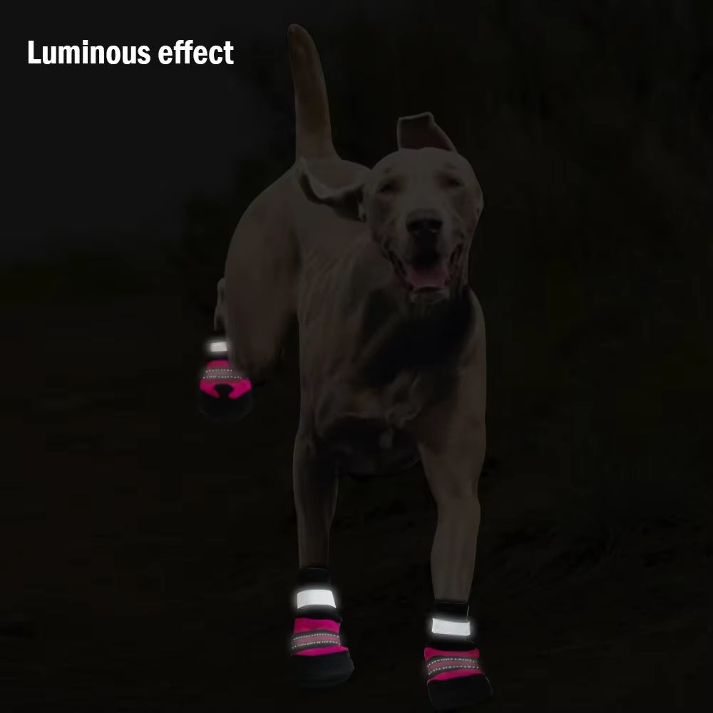 Protect Your Pup's Paws with 4Pcs Waterproof Winter Dog Shoes - Anti-Slip & Reflective Boots for Medium to Large Dogs